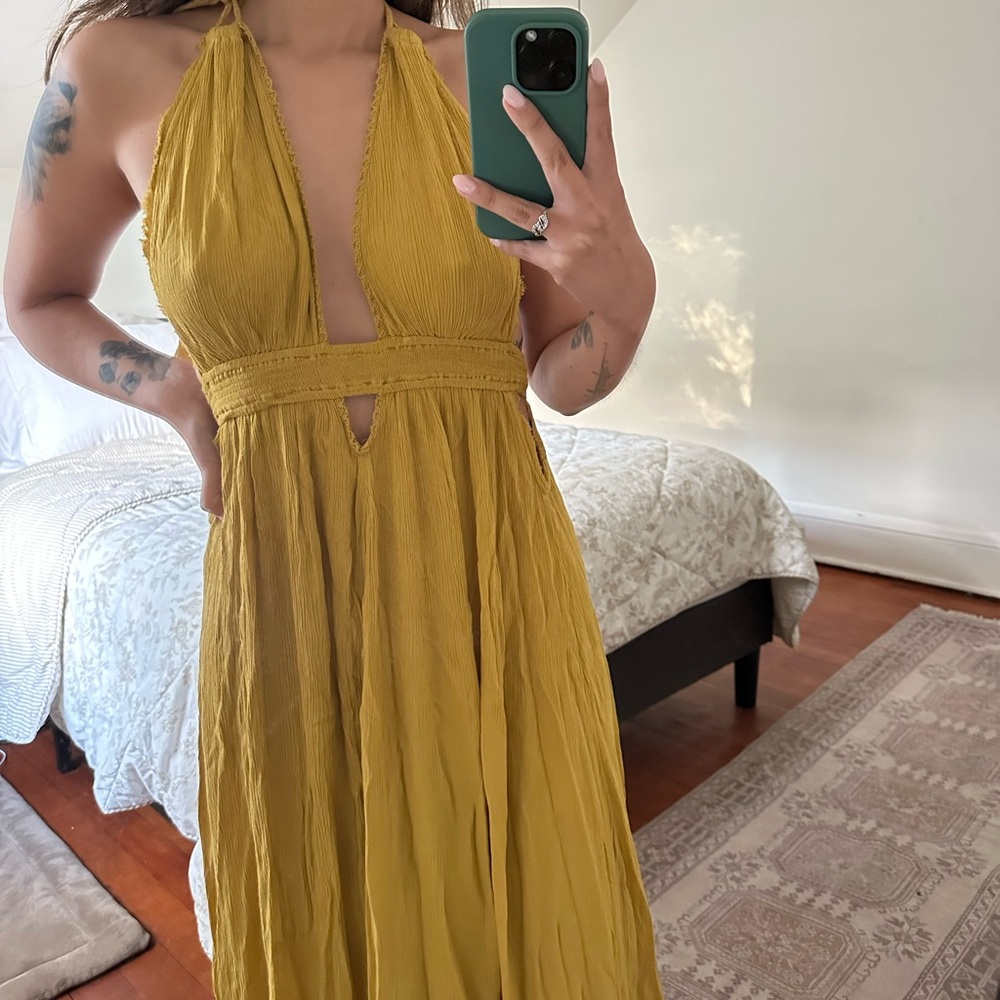 !!!! SOLD!!! Free People Mustard Halter Dress